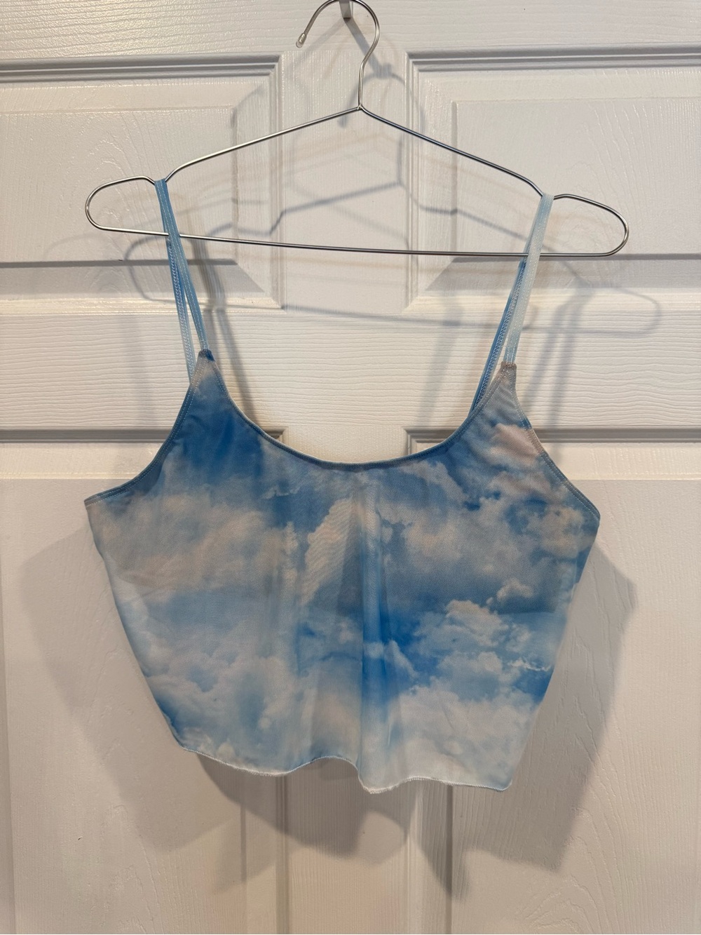 Los Angeles Apparel Blue Cloud Print Crop Camisole